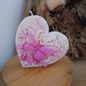 Bougie cœur papillon